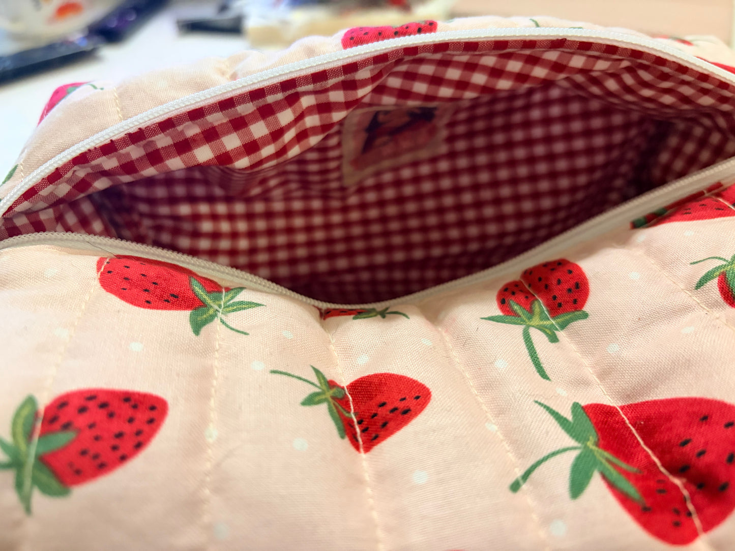 Strawberry Boxy Pouch