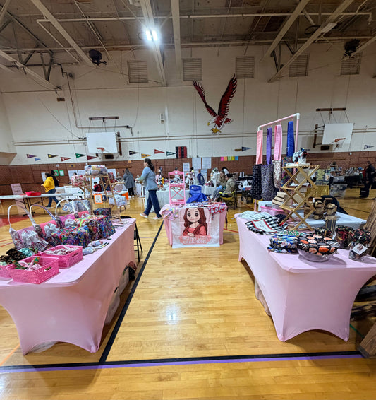 My Craft Tables Set Up at the "Harvest & Holiday Market at the Diamond Hill, Jarvis High School (DHJ)".