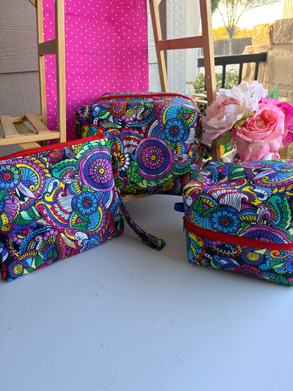 Quilted Abstract Floral Medium Coin Purse