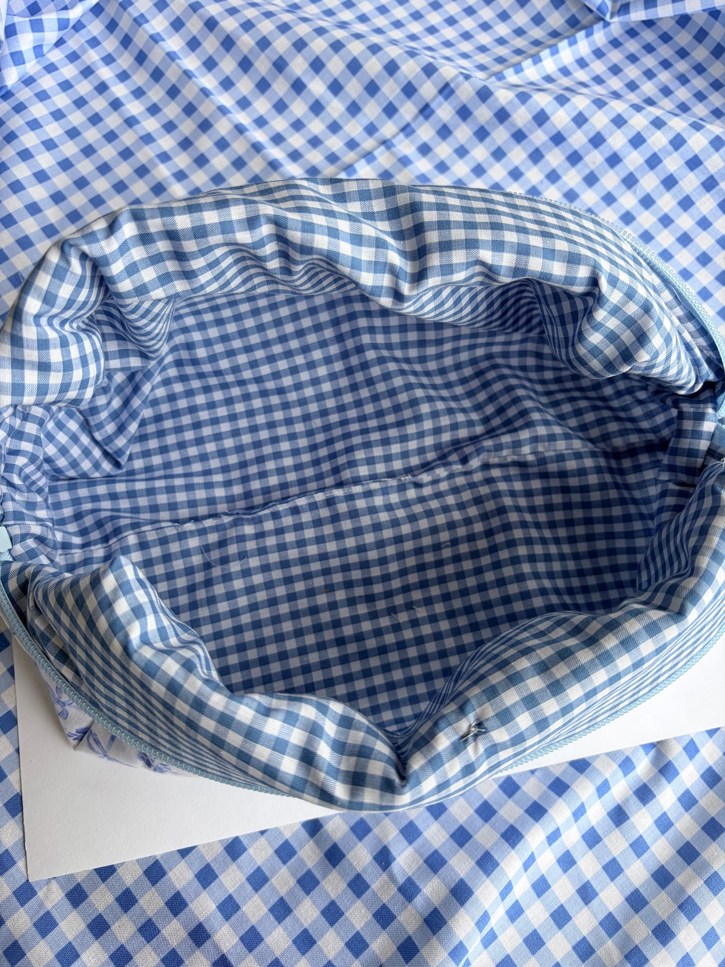 French Blue Ribbons, Boxy Pouch