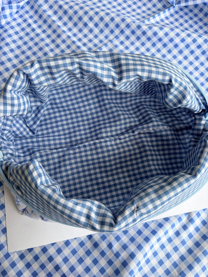French Blue Ribbons, Boxy Pouch