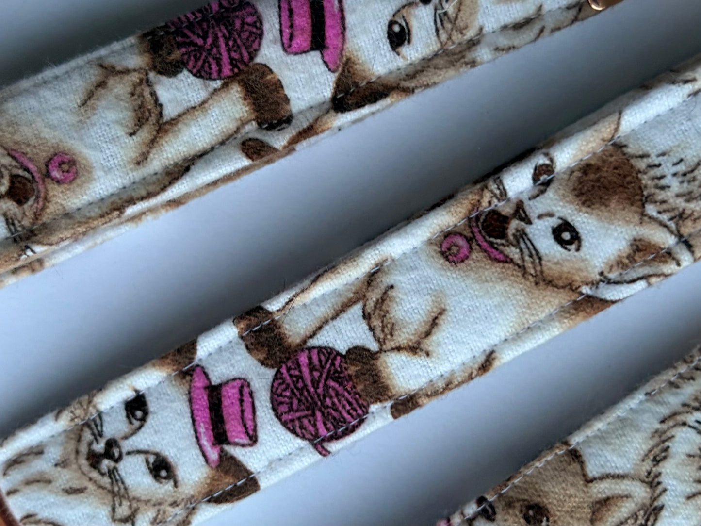 Adult Wristlet, Plush Cats with Pink Bows and Hats.