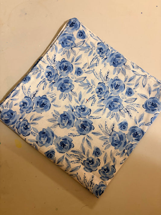Blue Roses Fabric Table Napkins