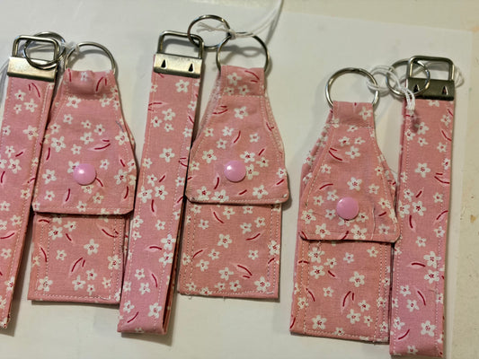 Lip Balm and wristlet combo in small cherry blossom print.