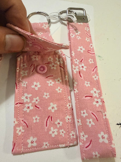 Lip Balm and wristlet combo in small cherry blossom print.